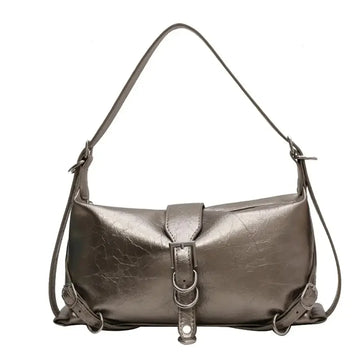 Qfdian Classic Women Crossbody Bag PU Leather Handbag for Women Solid Vintage Designer Tote Shoulder Bag Women